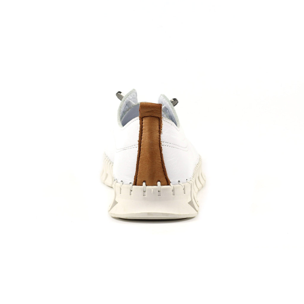 St Austell White Leather Plimsoll