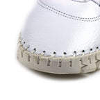 St Austell White Leather Plimsoll