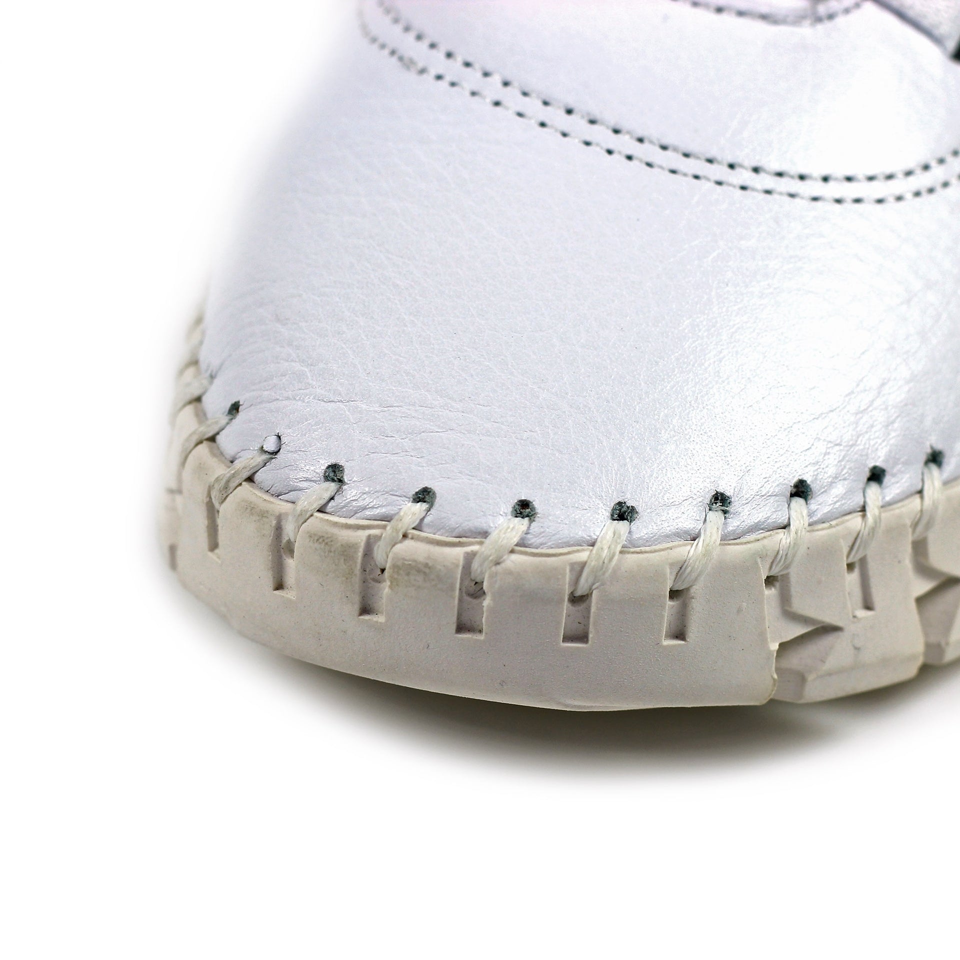 St Austell White Leather Plimsoll