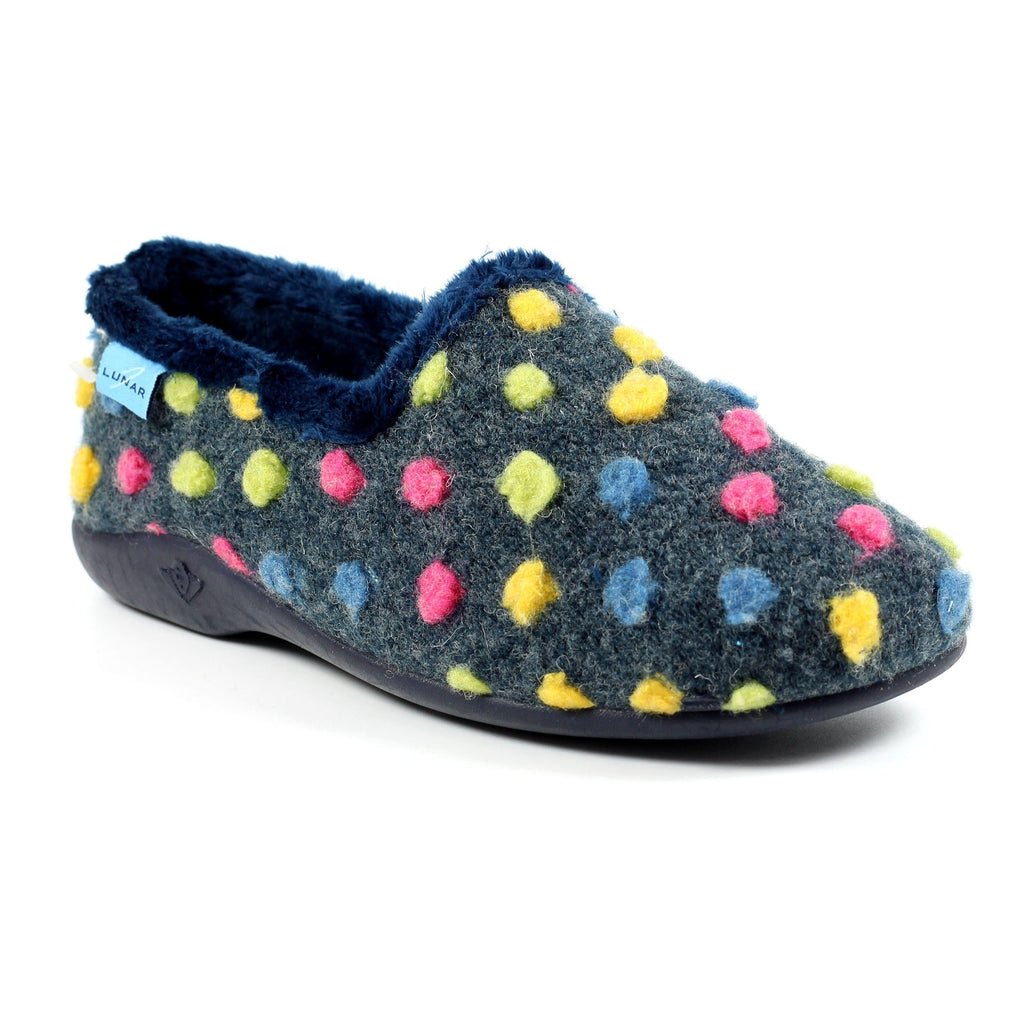 Helix Blue Polka Dot Slipper