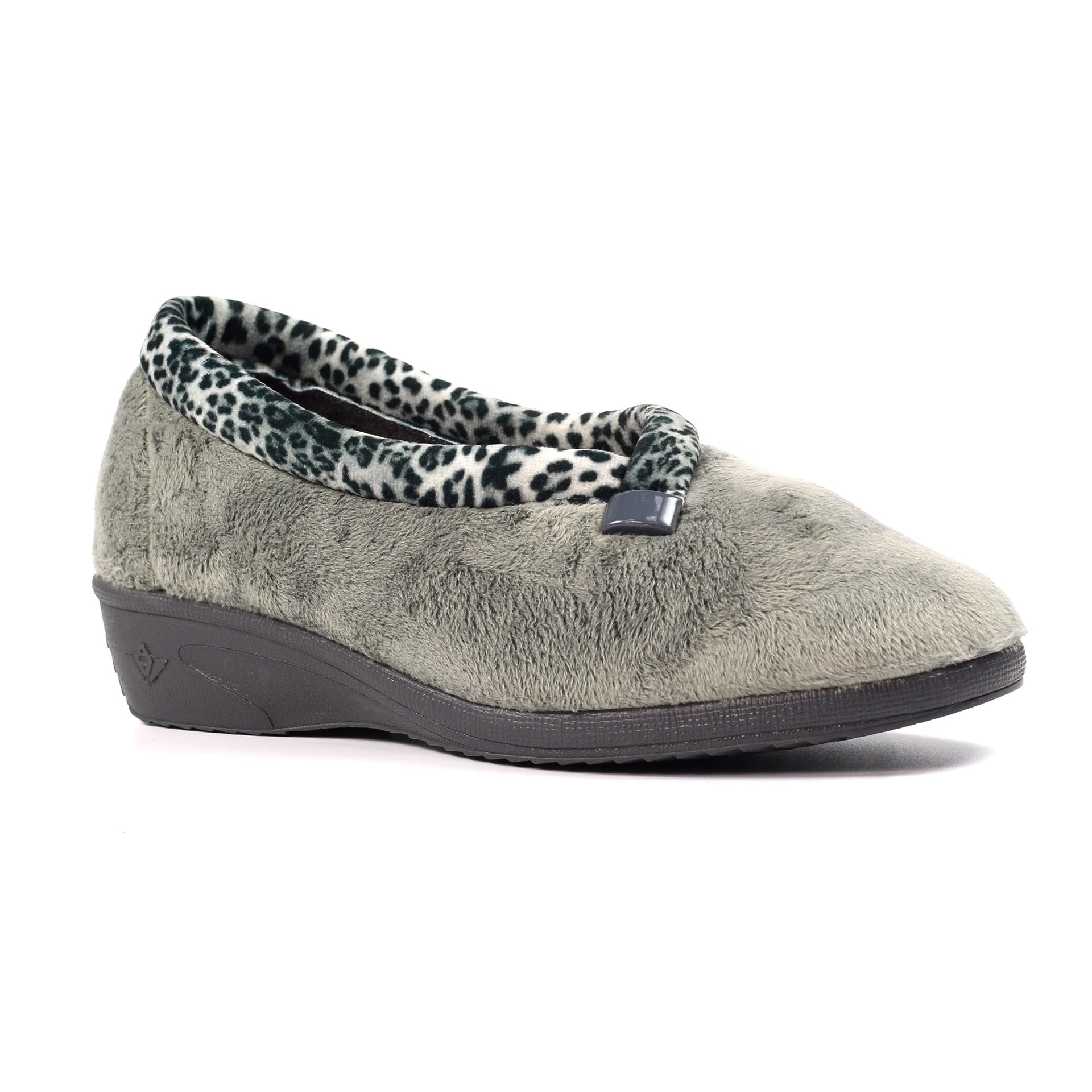 Paloma Grey Leopard Trim Slipper