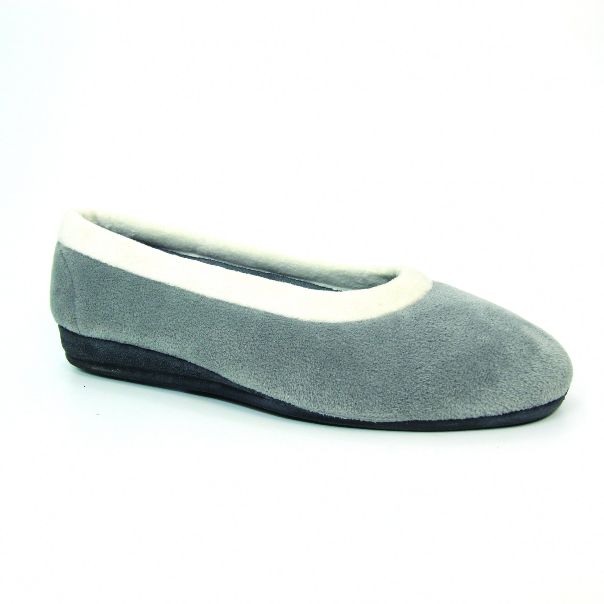 Mabel Grey Fleece Pump Slipper