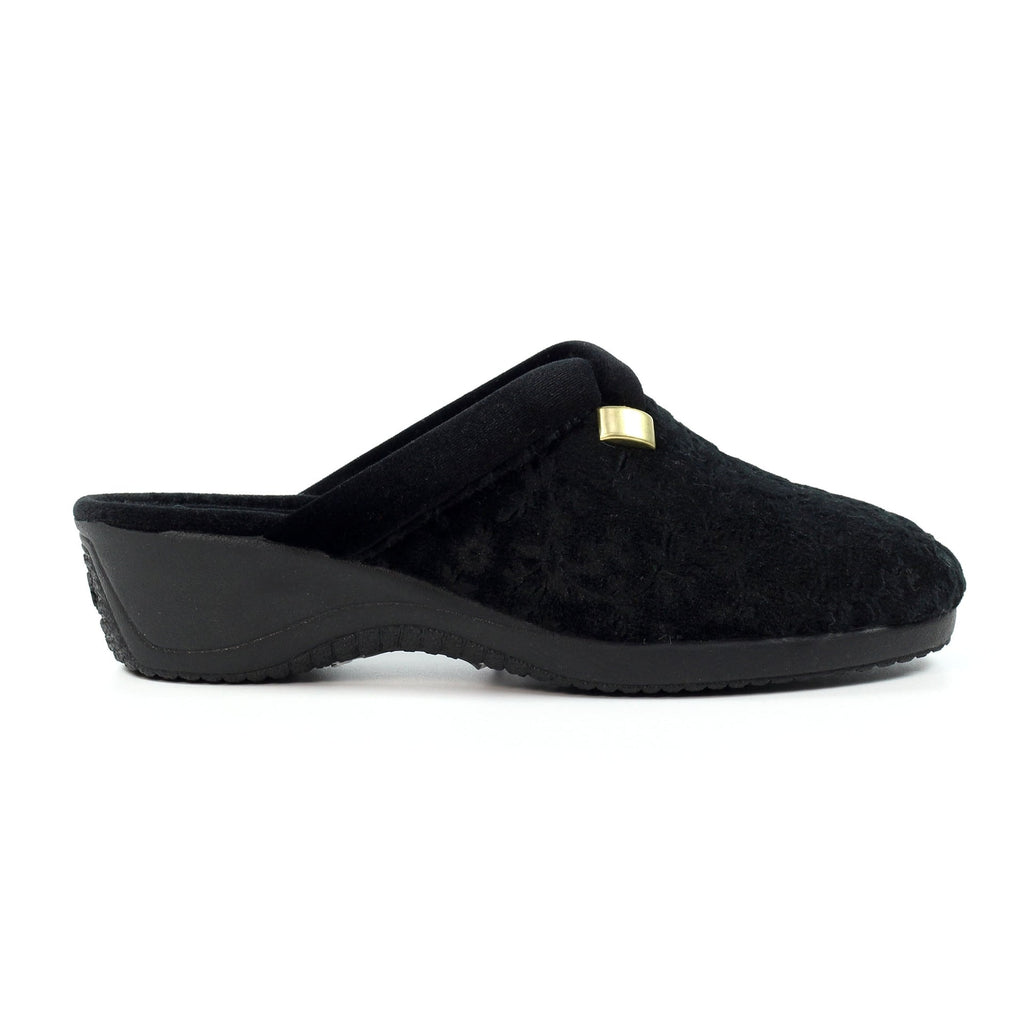 Amaretto Black Mule Slipper