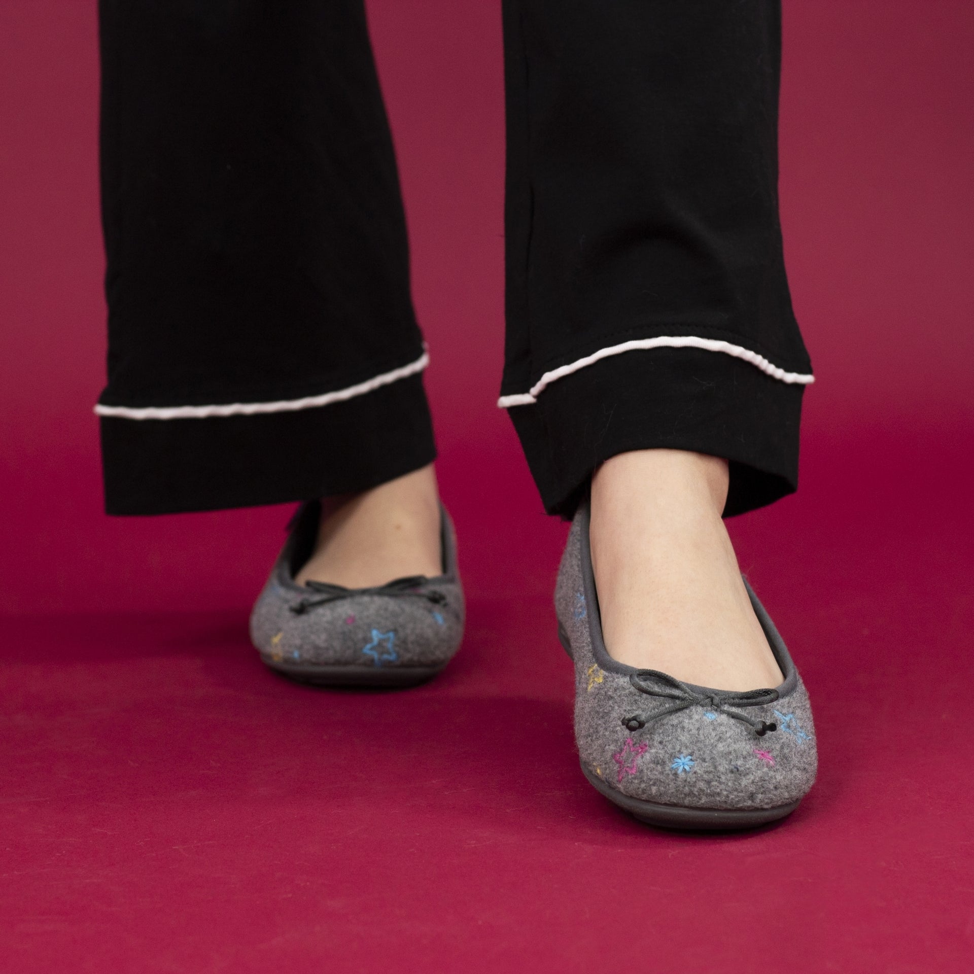 Berry Grey Pump Slipper