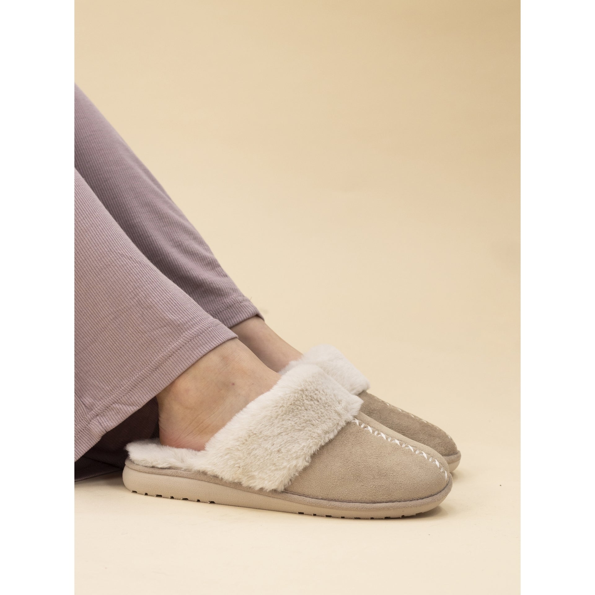 Aphrodite Beige Mule Slipper