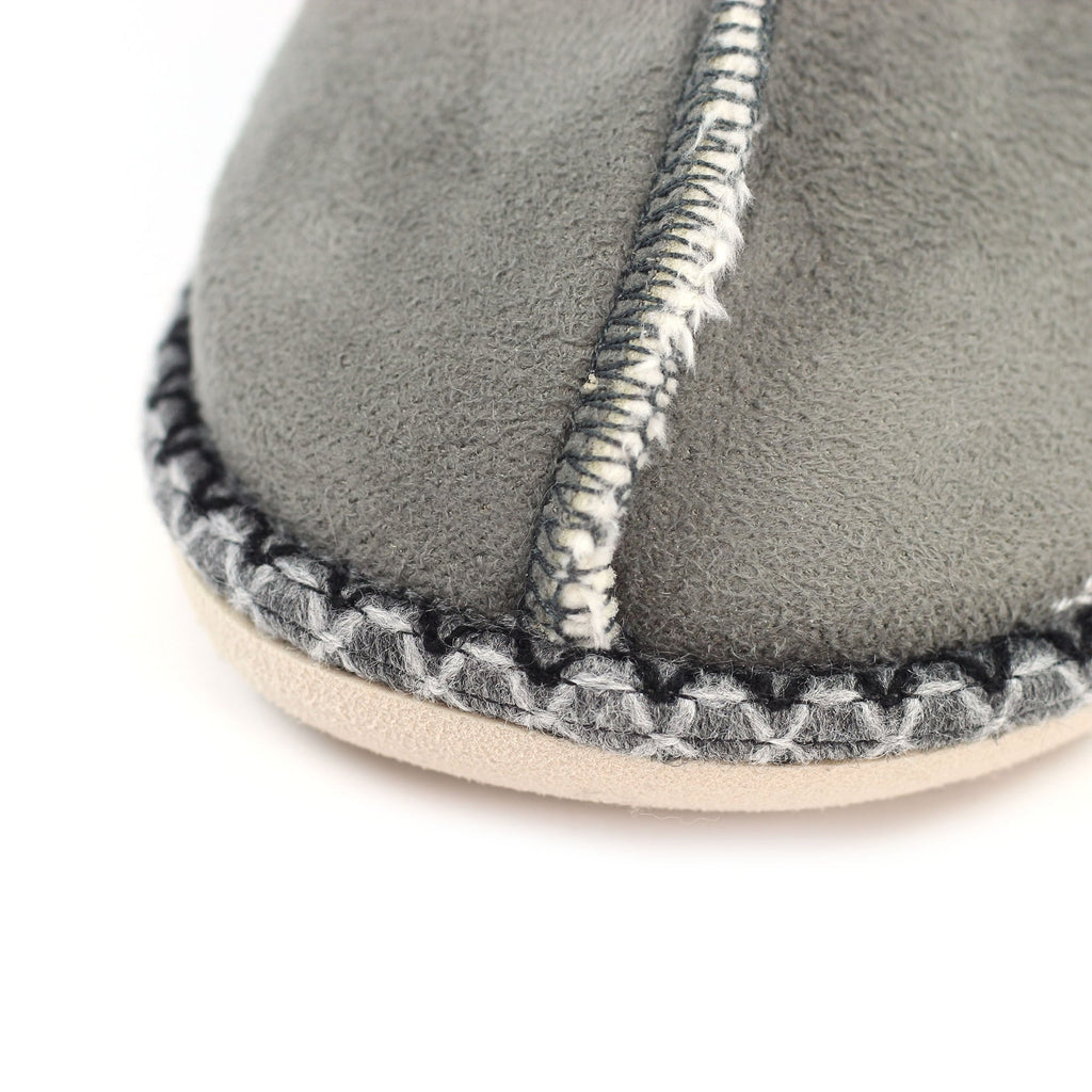 Apollonia Grey Mule Slipper