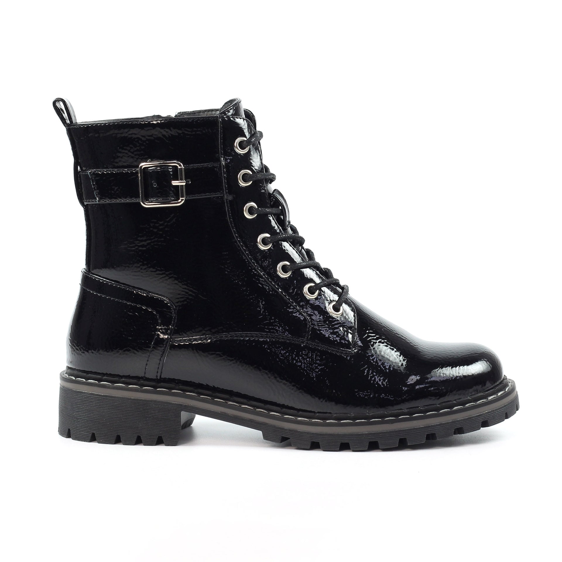 Parlour Black Patent Ankle Boot