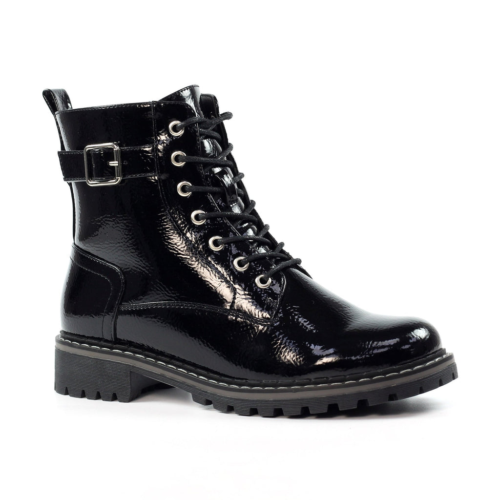 Parlour Black Patent Ankle Boot