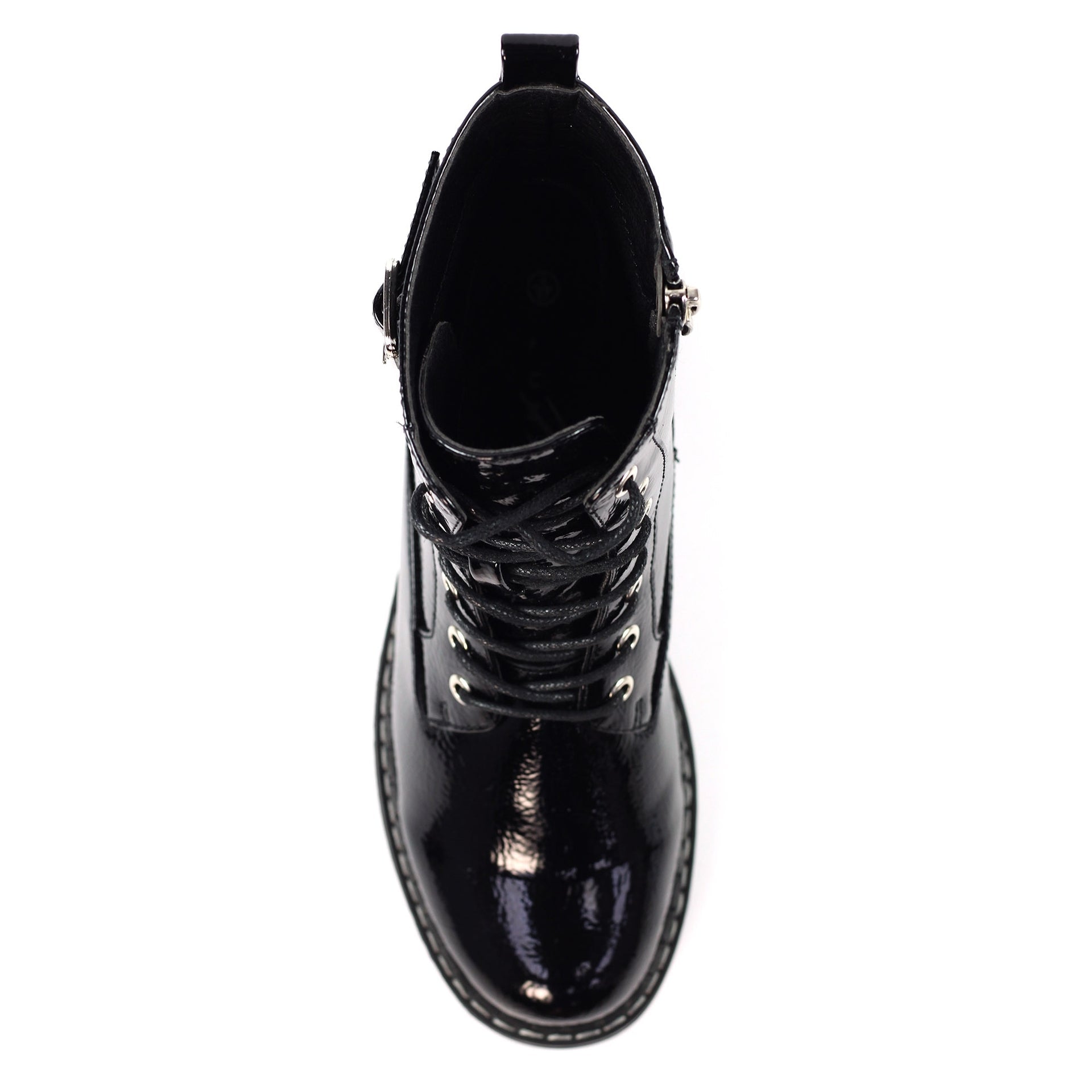 Parlour Black Patent Ankle Boot