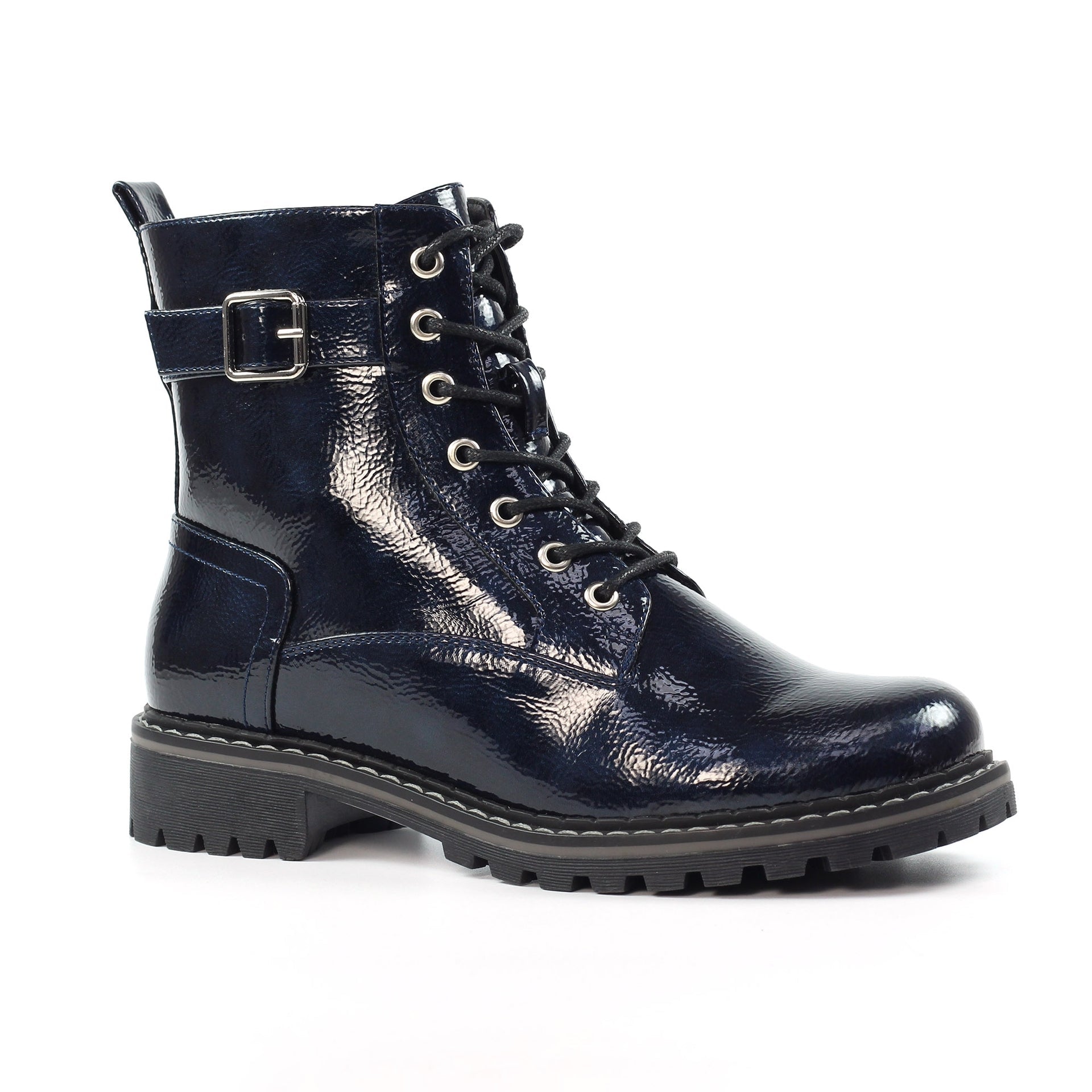 Parlour Navy Patent Ankle Boot