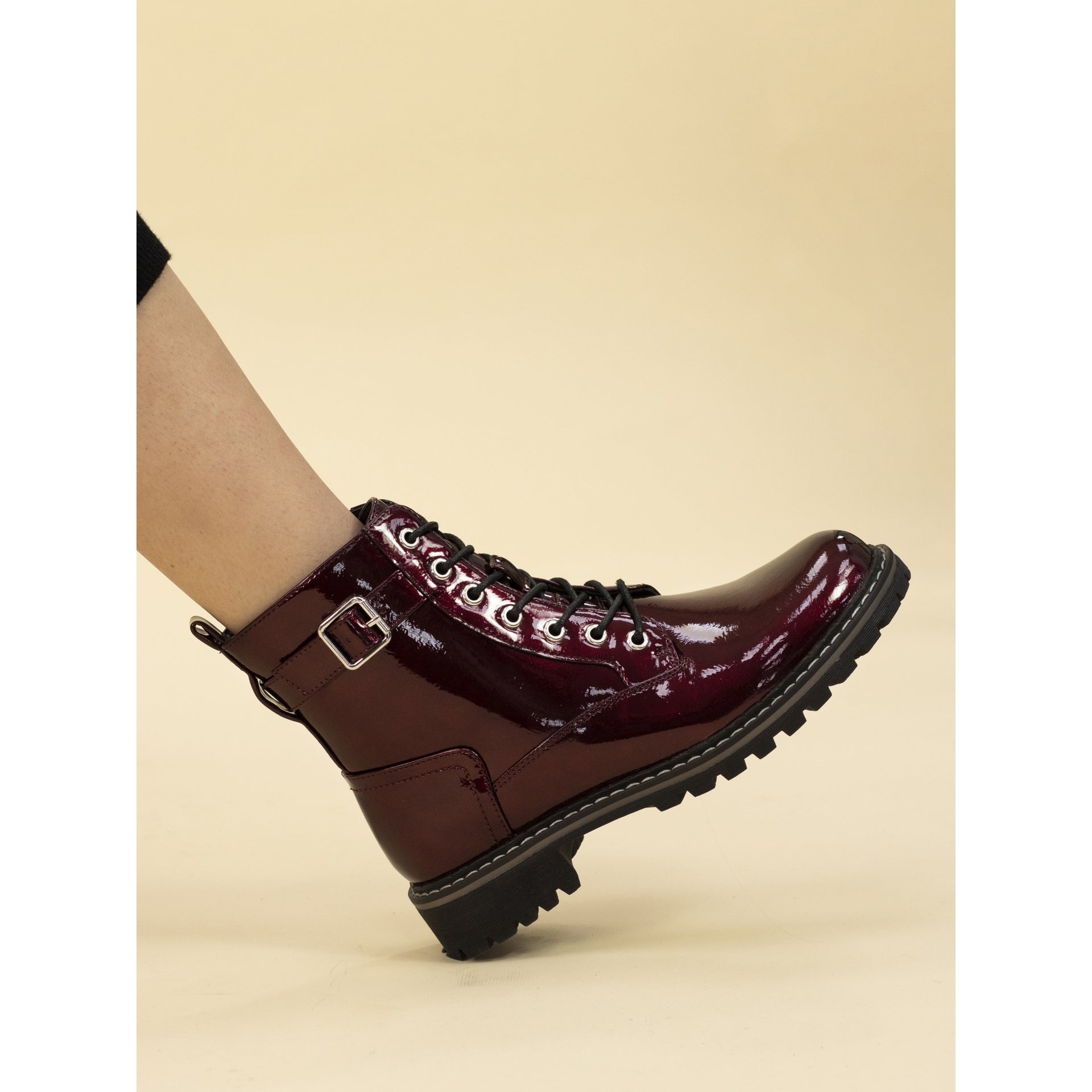 Parlour Burgundy Patent Ankle Boot