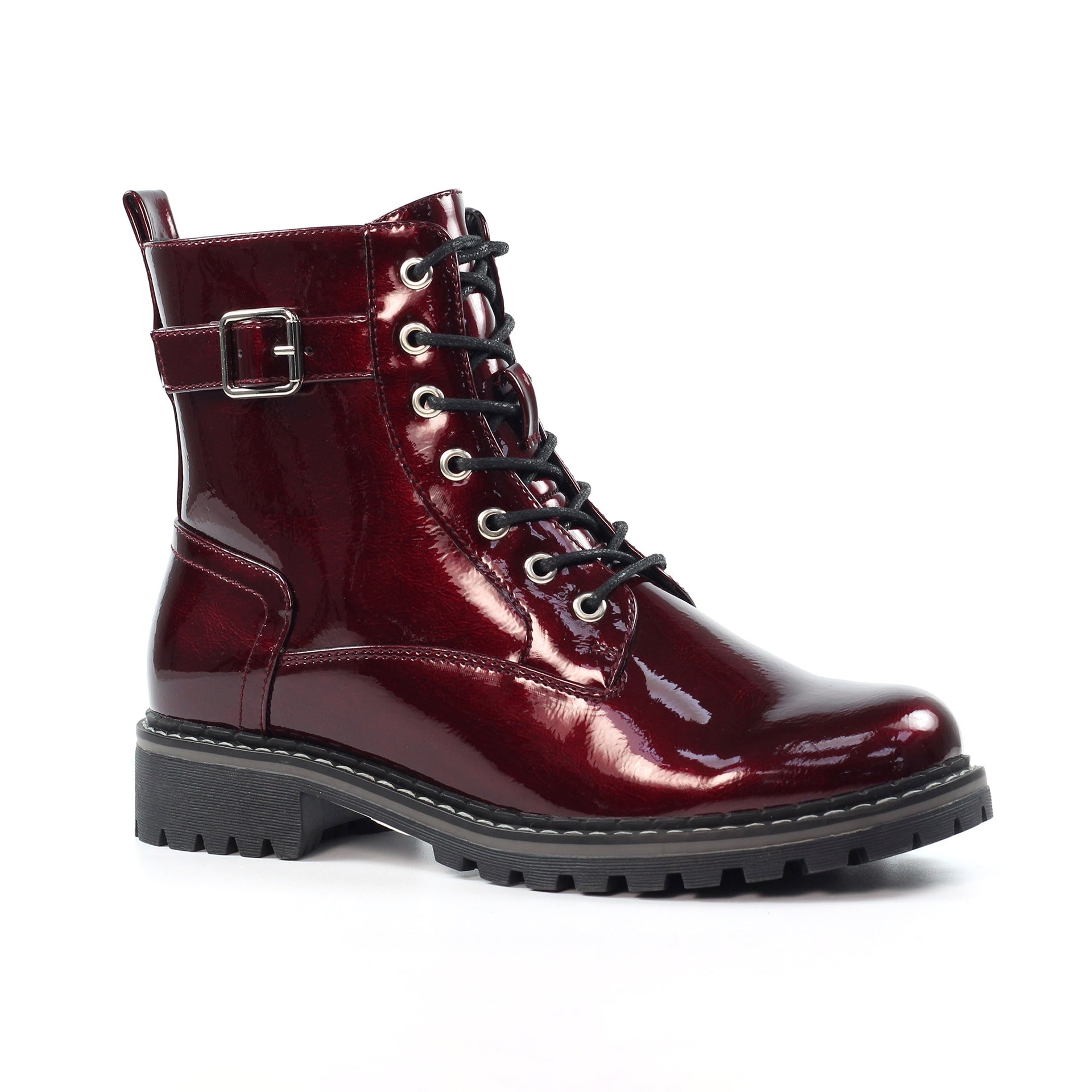 Parlour Burgundy Patent Ankle Boot