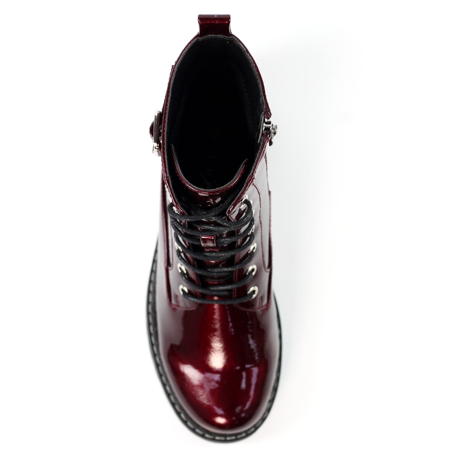 Parlour Burgundy Patent Ankle Boot