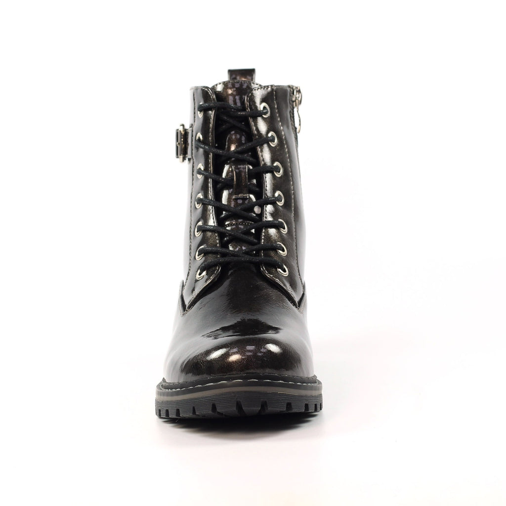 Parlour Grey Patent Ankle Boot