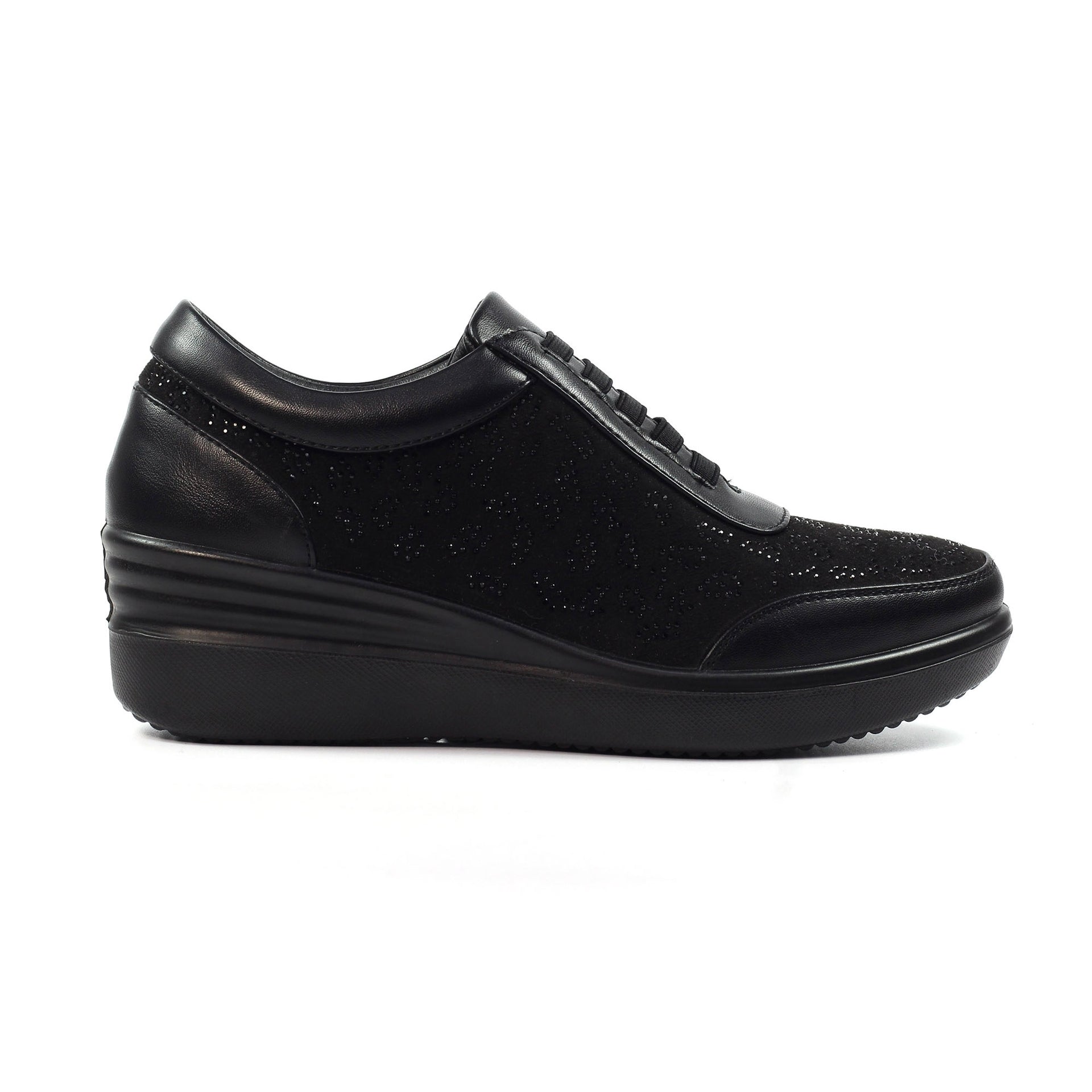 Muriel Black Wedge Trainer