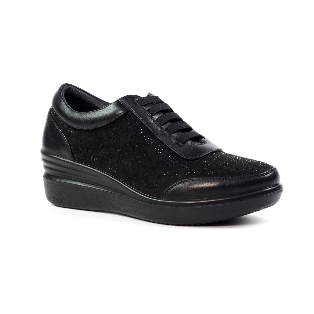 Muriel Black Wedge Trainer