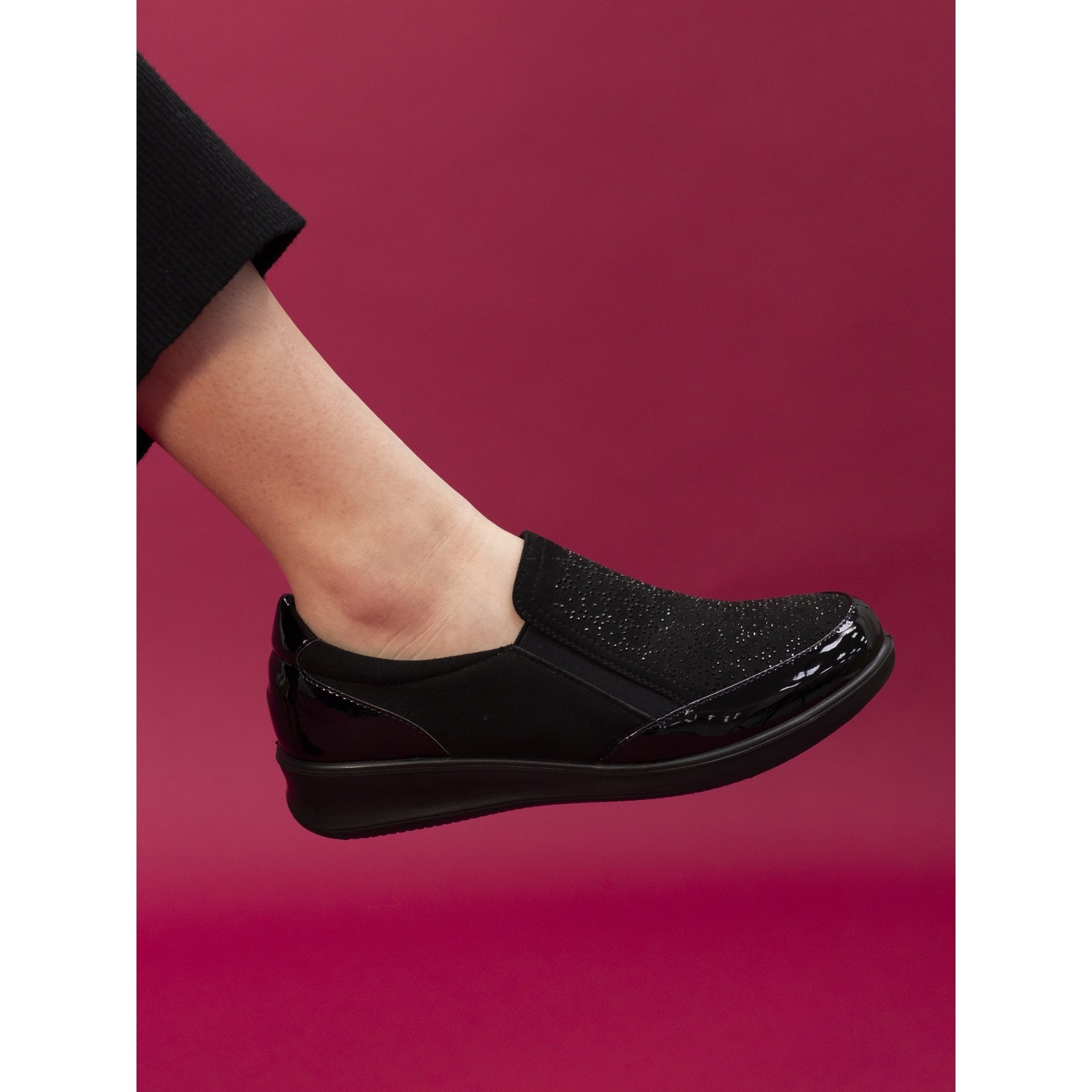 Hattie Black Wedge Shoe