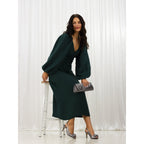 Sabrina Dark Grey Satin Slingback Court