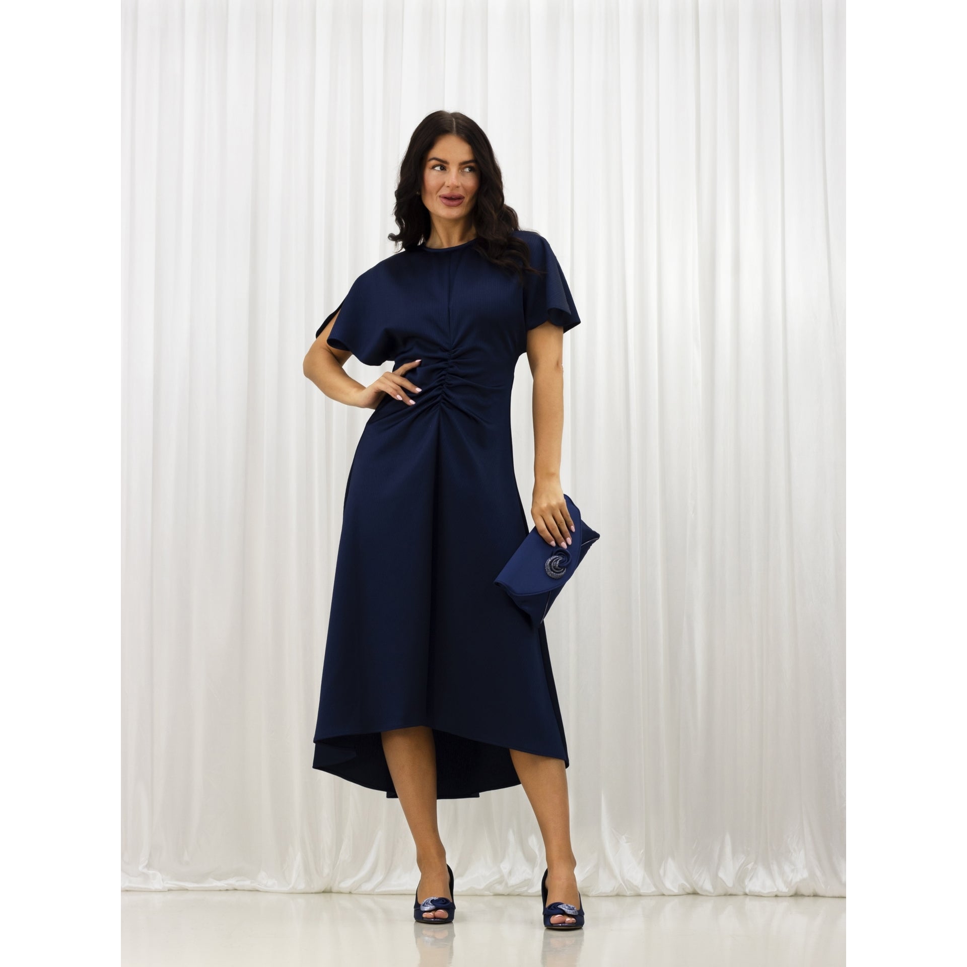 Ripley Blue Satin Peep Toe