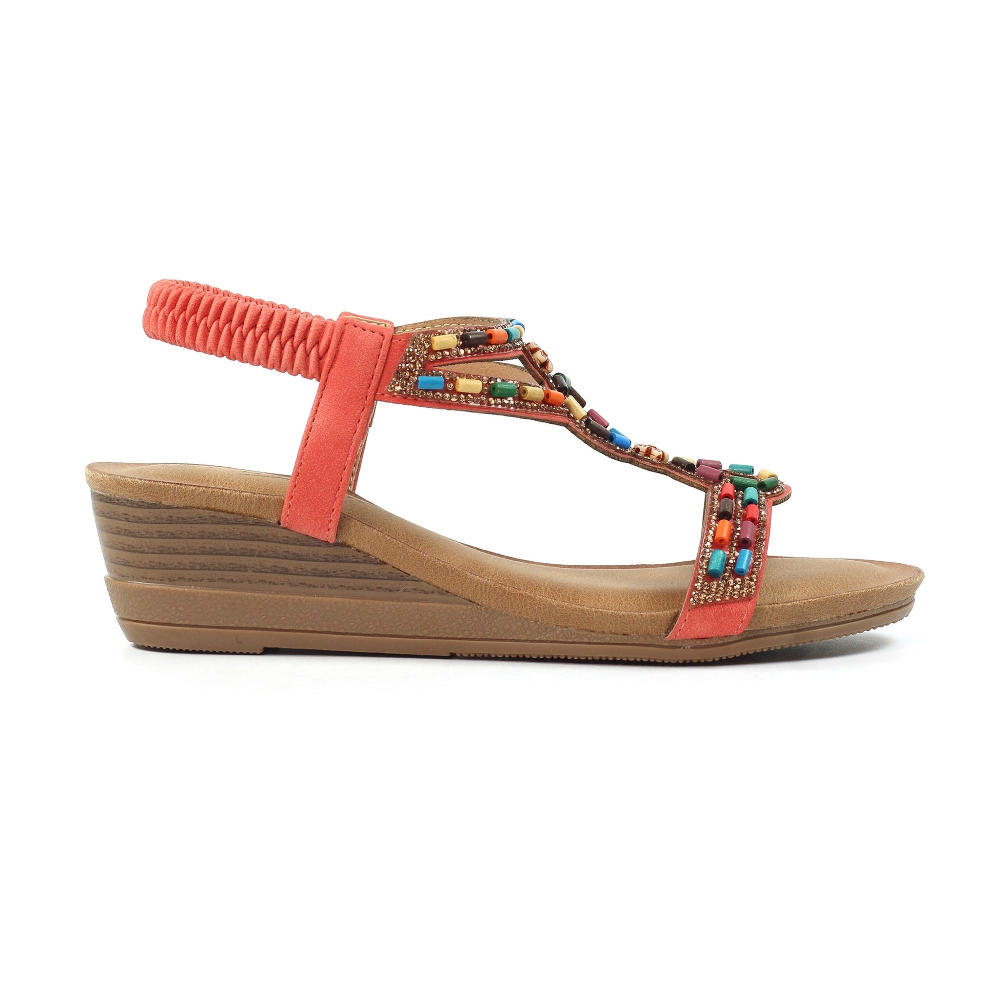 Epsom Orange Wedge Sandal