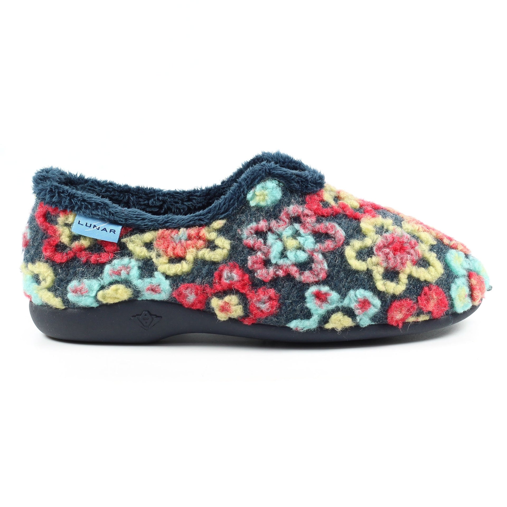Hippy Navy Flower Full Slipper