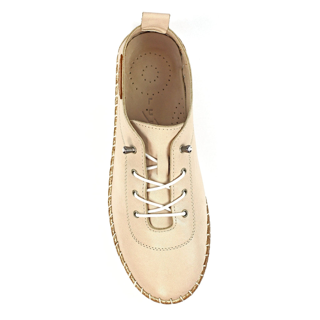 Evie Cream Leather Plimsoll