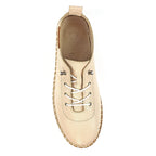 Evie Cream Leather Plimsoll