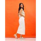 Evie Cream Leather Plimsoll