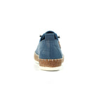 Evie Mid Blue Leather Plimsoll