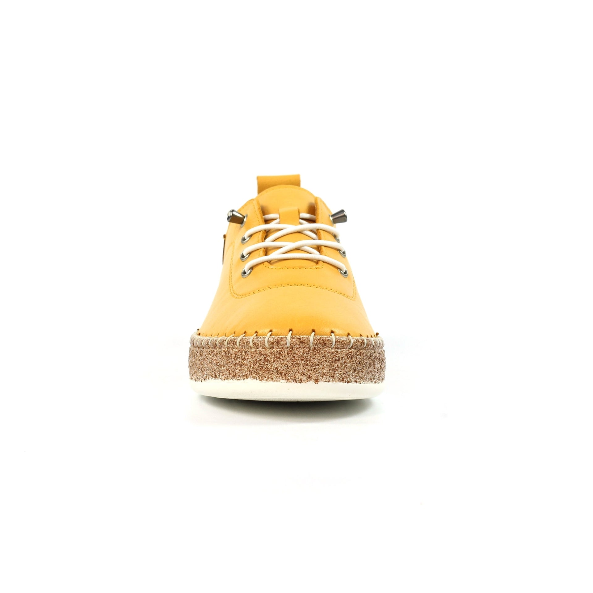 Evie Mustard Leather Plimsoll
