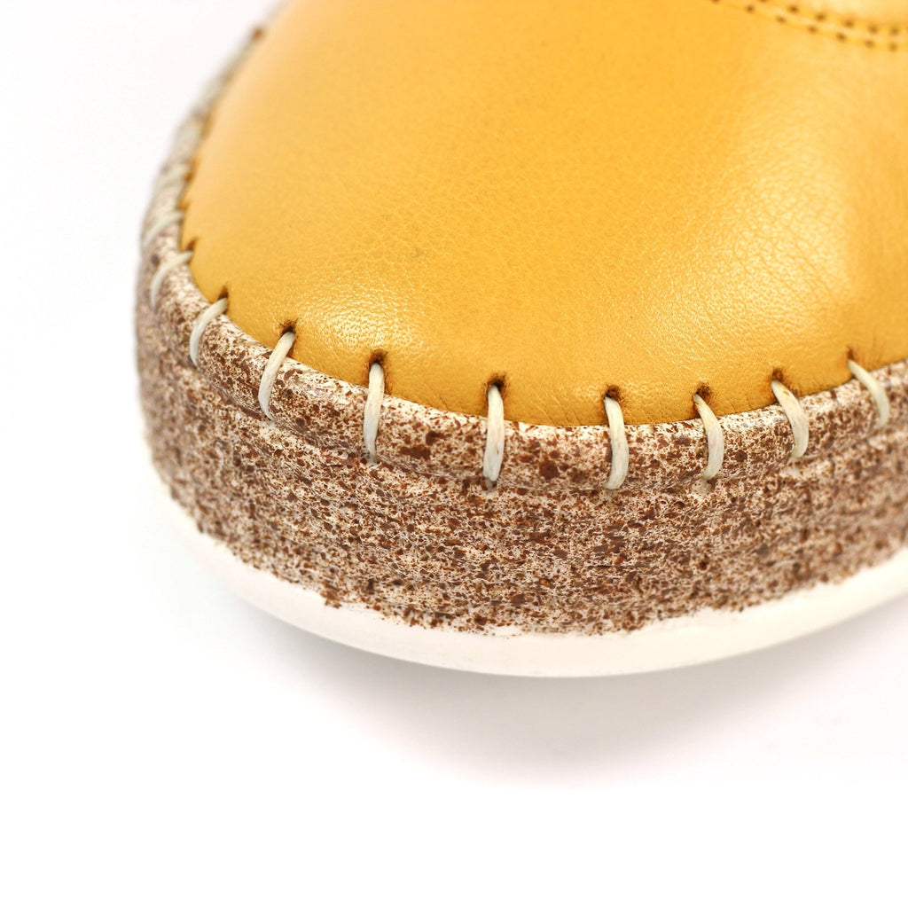 Evie Mustard Leather Plimsoll