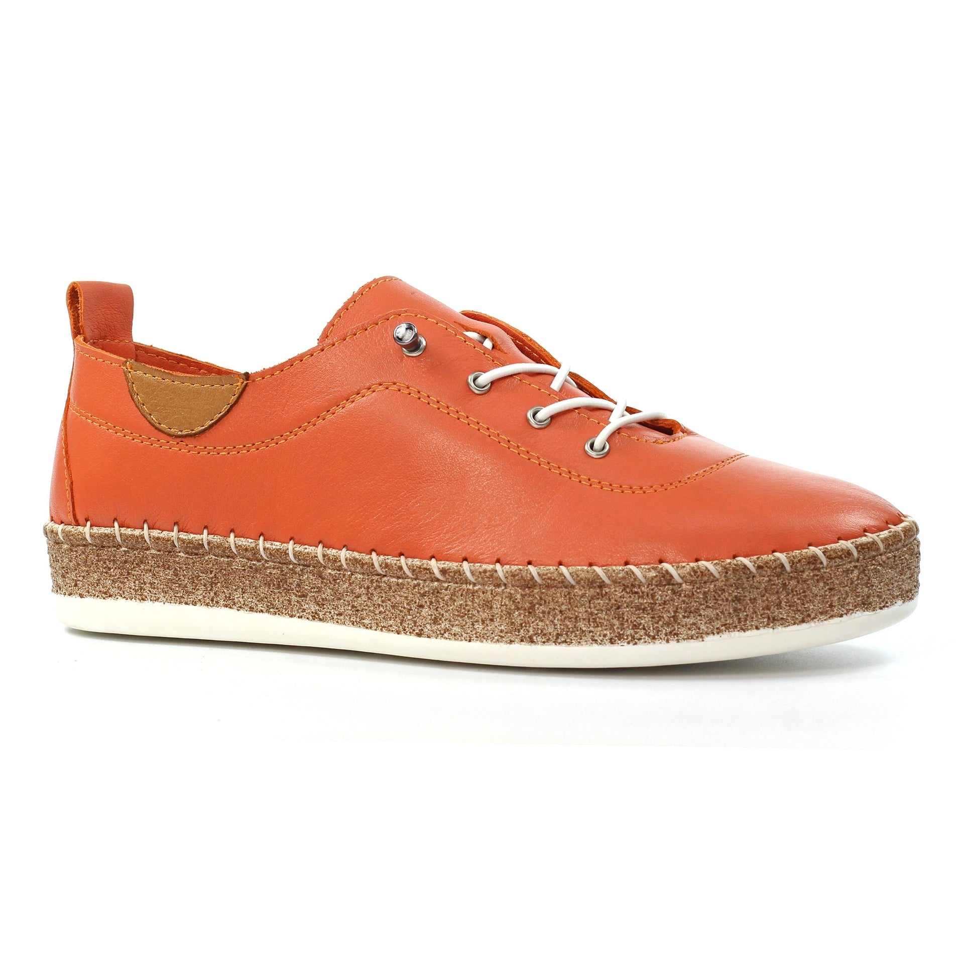 Evie Orange Leather Plimsoll | Lunar Shoe | Lunar Shoes – Lunar