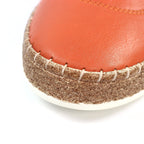 Evie Orange Leather Plimsoll