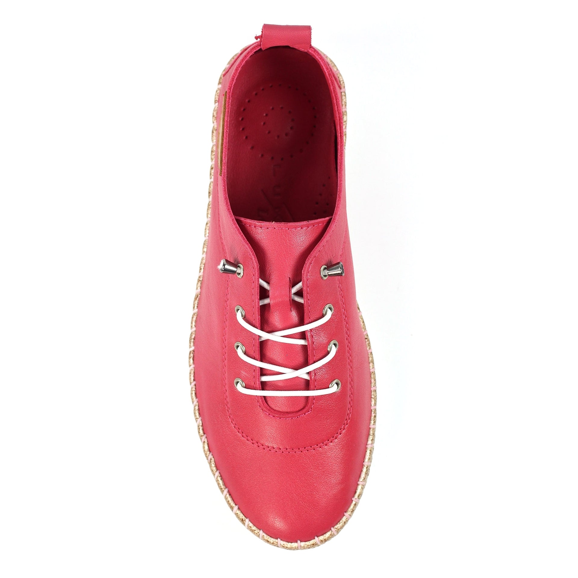 Evie Raspberry Leather Plimsoll