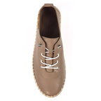 Evie Taupe Leather Plimsoll
