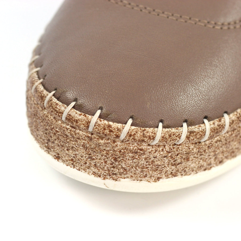 Evie Taupe Leather Plimsoll