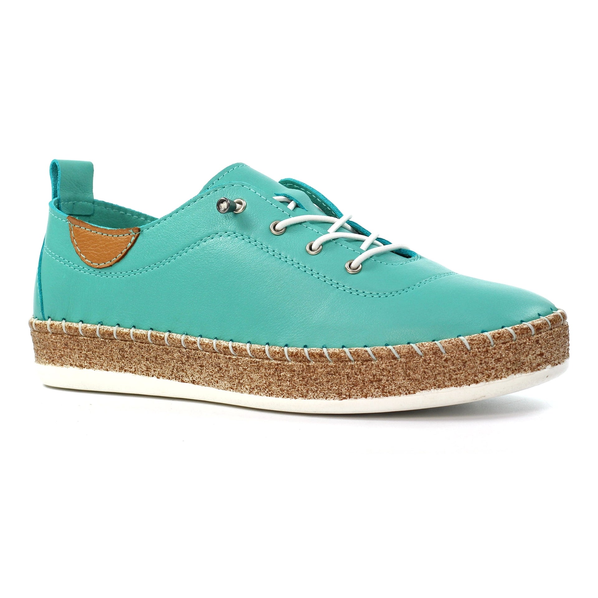 Evie Turquoise Leather Plimsoll | Lunar Shoe | Lunar Shoes – Lunar