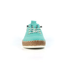 Evie Turquoise Leather Plimsoll