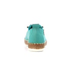 Evie Turquoise Leather Plimsoll