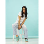 Evie Turquoise Leather Plimsoll