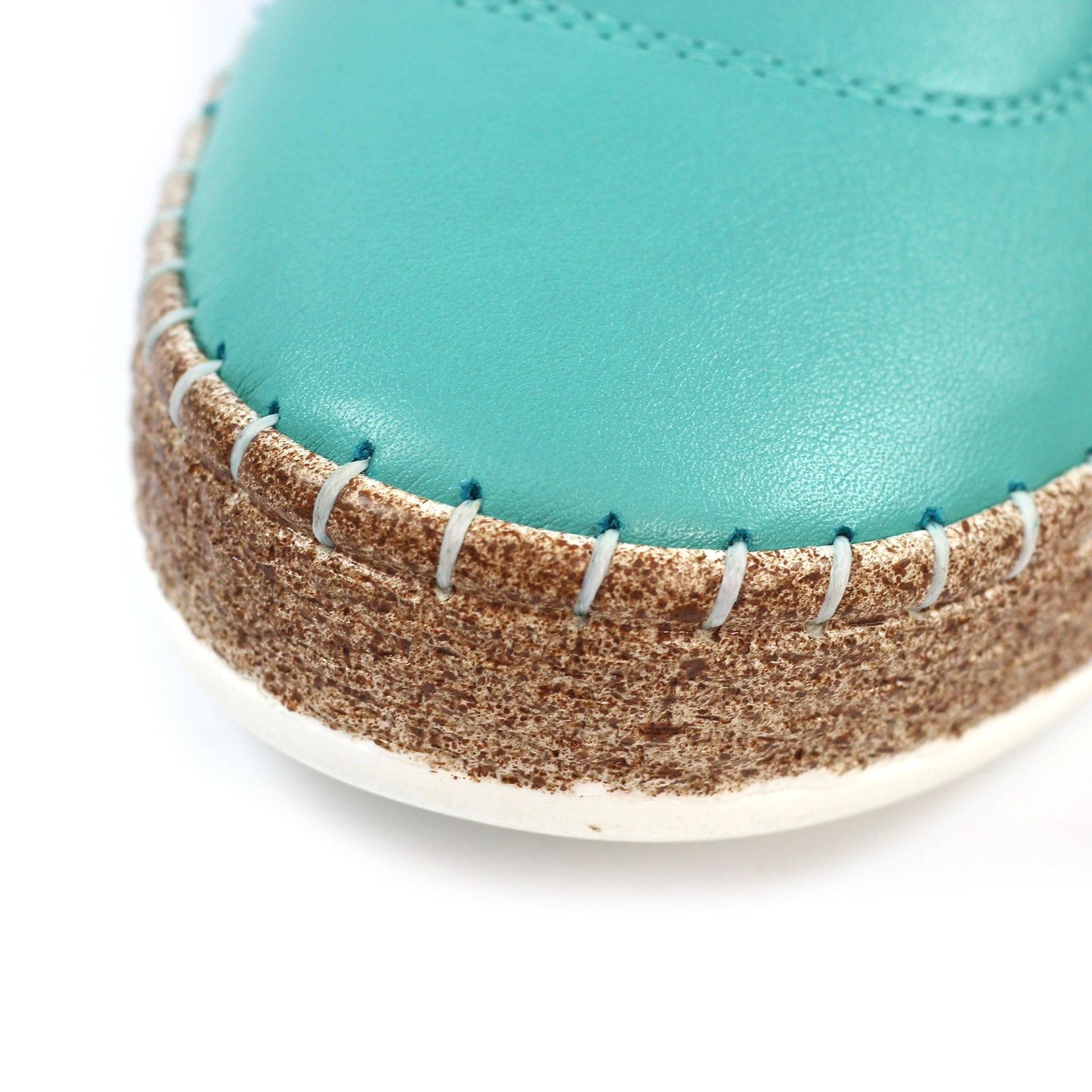 Evie Turquoise Leather Plimsoll