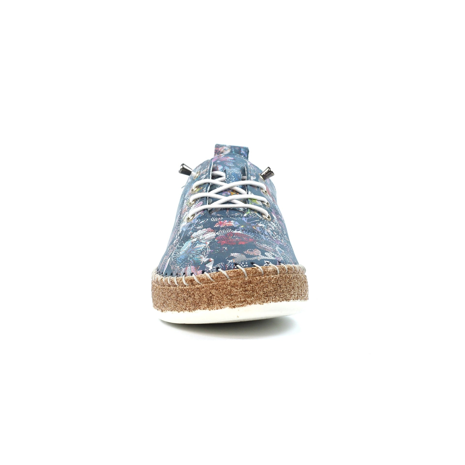 Iva Blue Leather Plimsoll