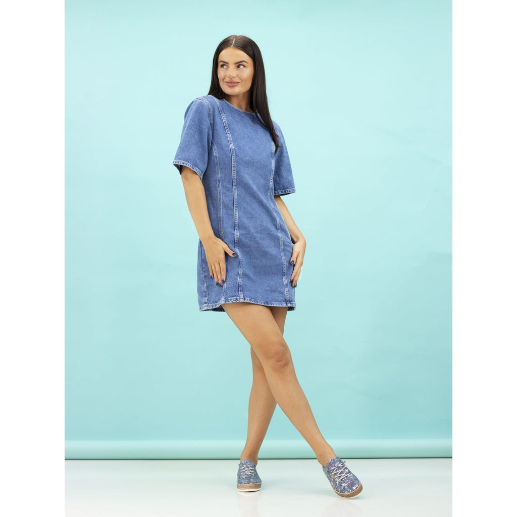 Iva Blue Leather Plimsoll