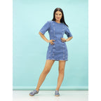 Iva Blue Leather Plimsoll