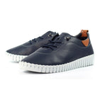 Flamborough Navy Leather Shoe