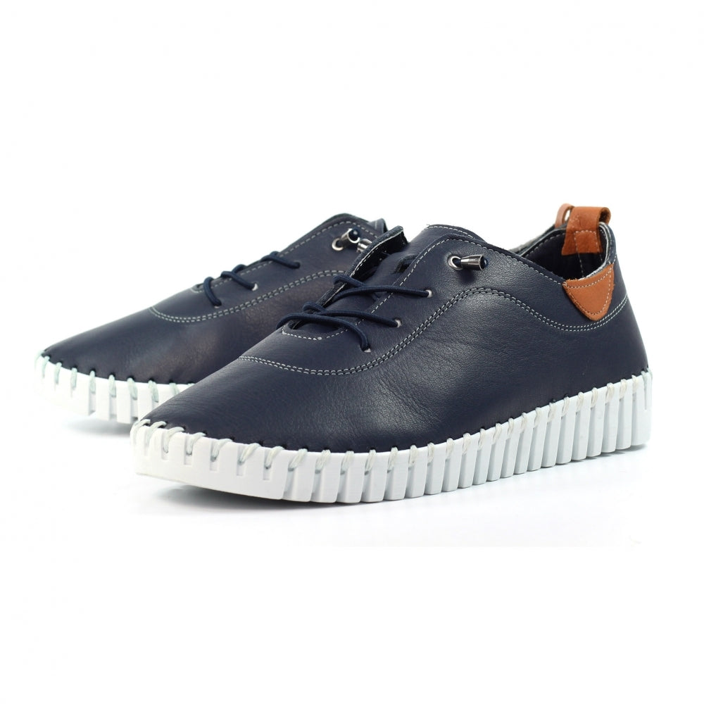 Flamborough Navy Leather Shoe
