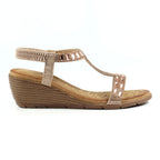 Macie Rose Gold Wedge Sandal