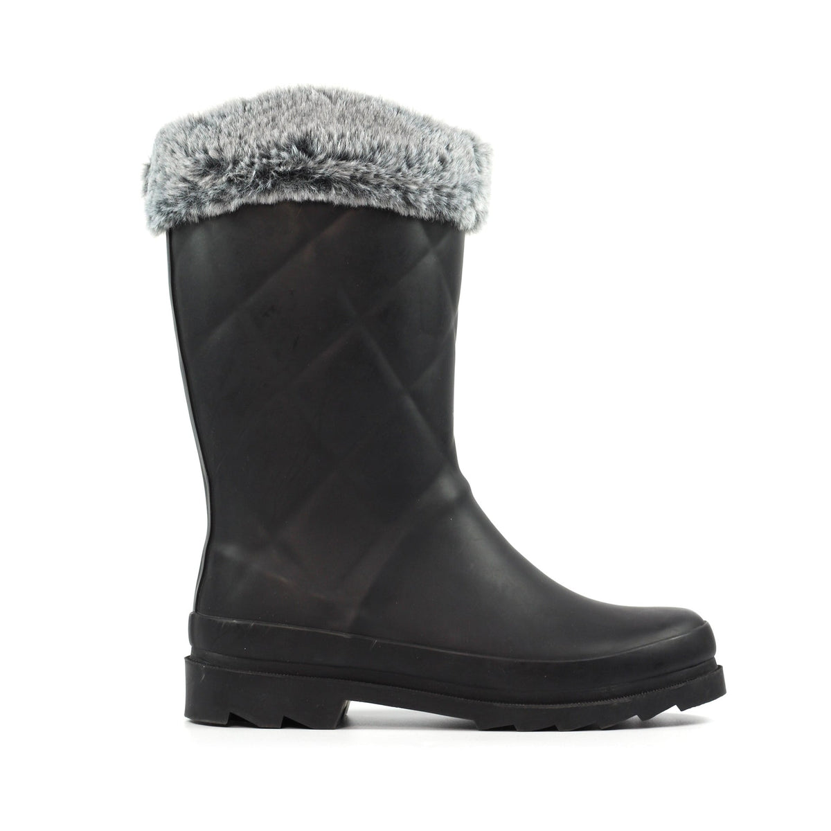 Norway Black Faux Fur-Lined Wellington