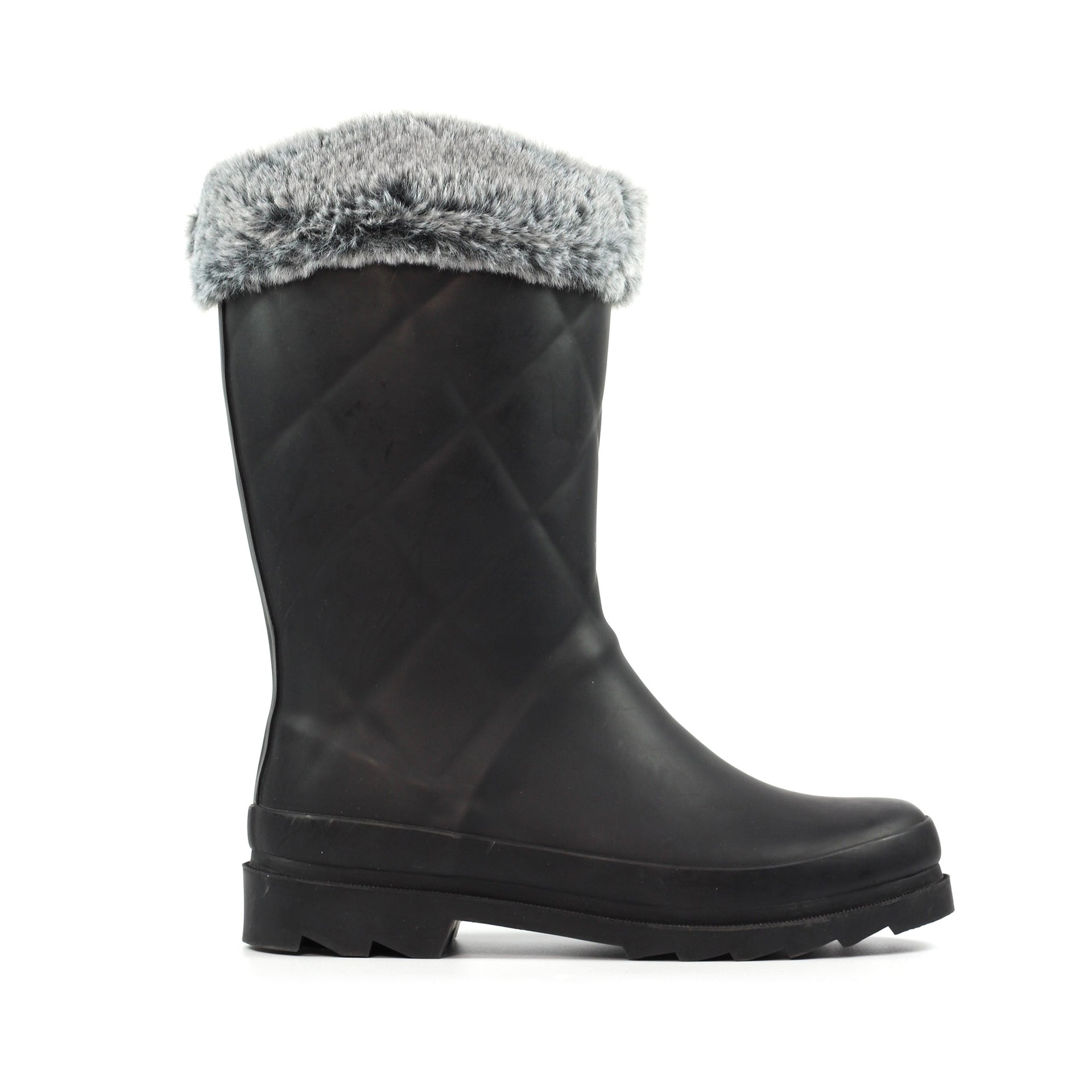 Norway Black Faux Fur-Lined Wellington
