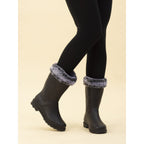 Norway Black Faux Fur-Lined Wellington